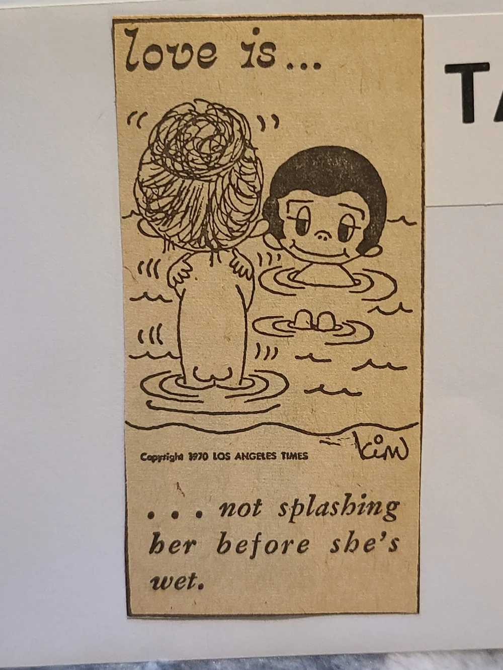 Vintage Cartoon Wall Art - Tan Print Old Newspaper Clipping
